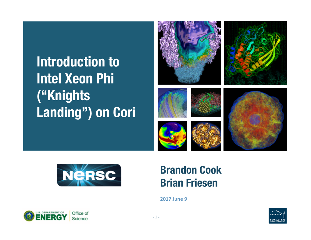 Introduction to Intel Xeon Phi (“Knights Landing”) on Cori