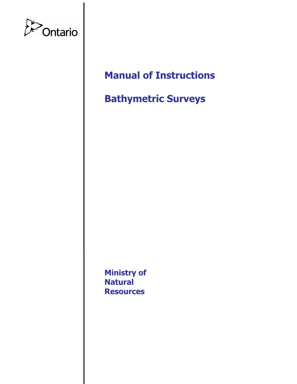 Manual of Instructions Bathymetric Surveys