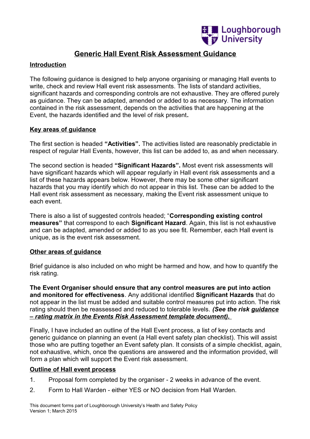 Generic Risk Assessment s1