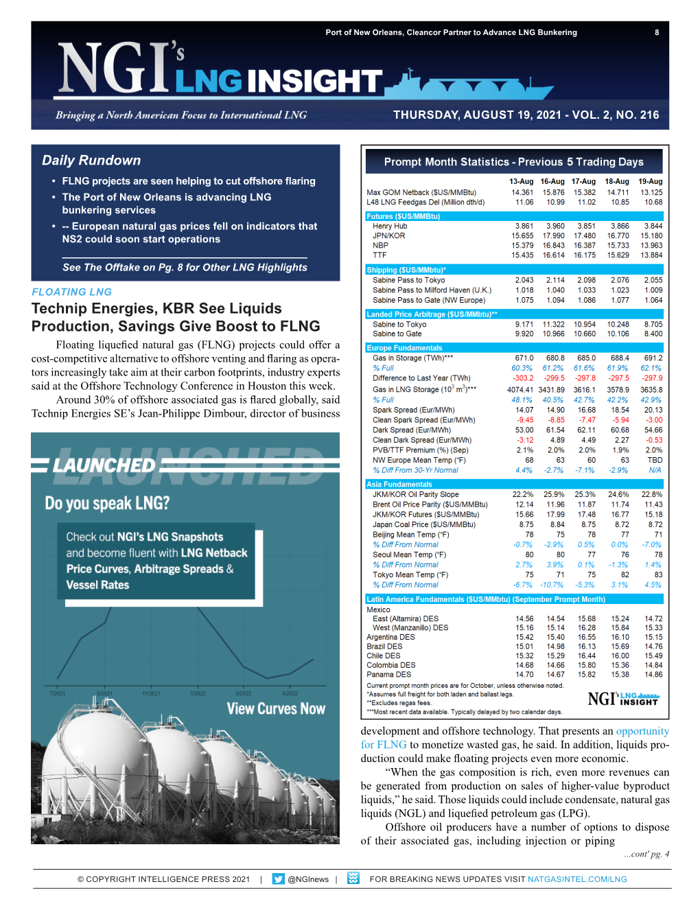 Technip Energies, KBR See Liquids Production, Savings Give Boost To