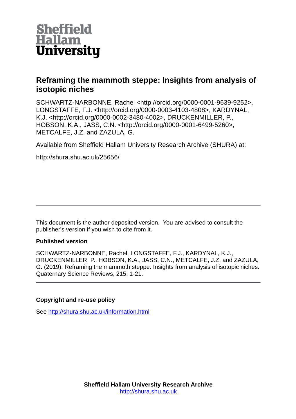 Reframing the Mammoth Steppe