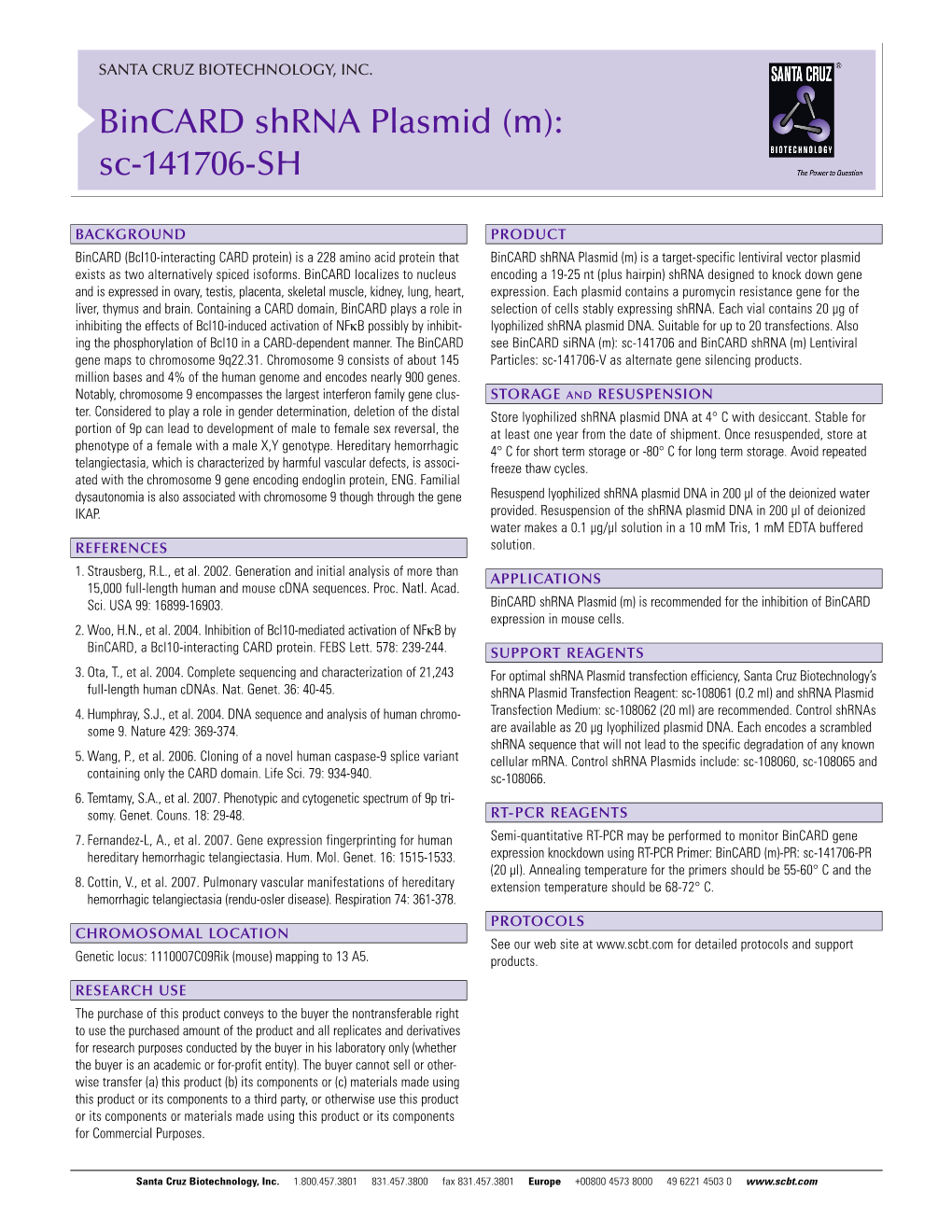 Bincard Shrna Plasmid (M): Sc-141706-SH