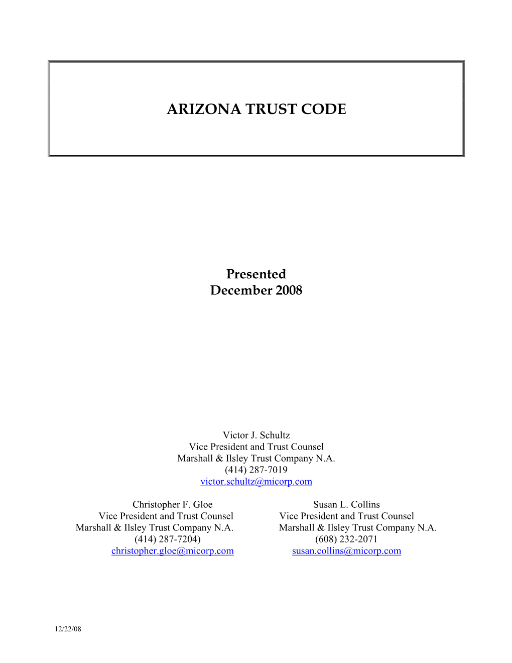 Arizona Trust Code