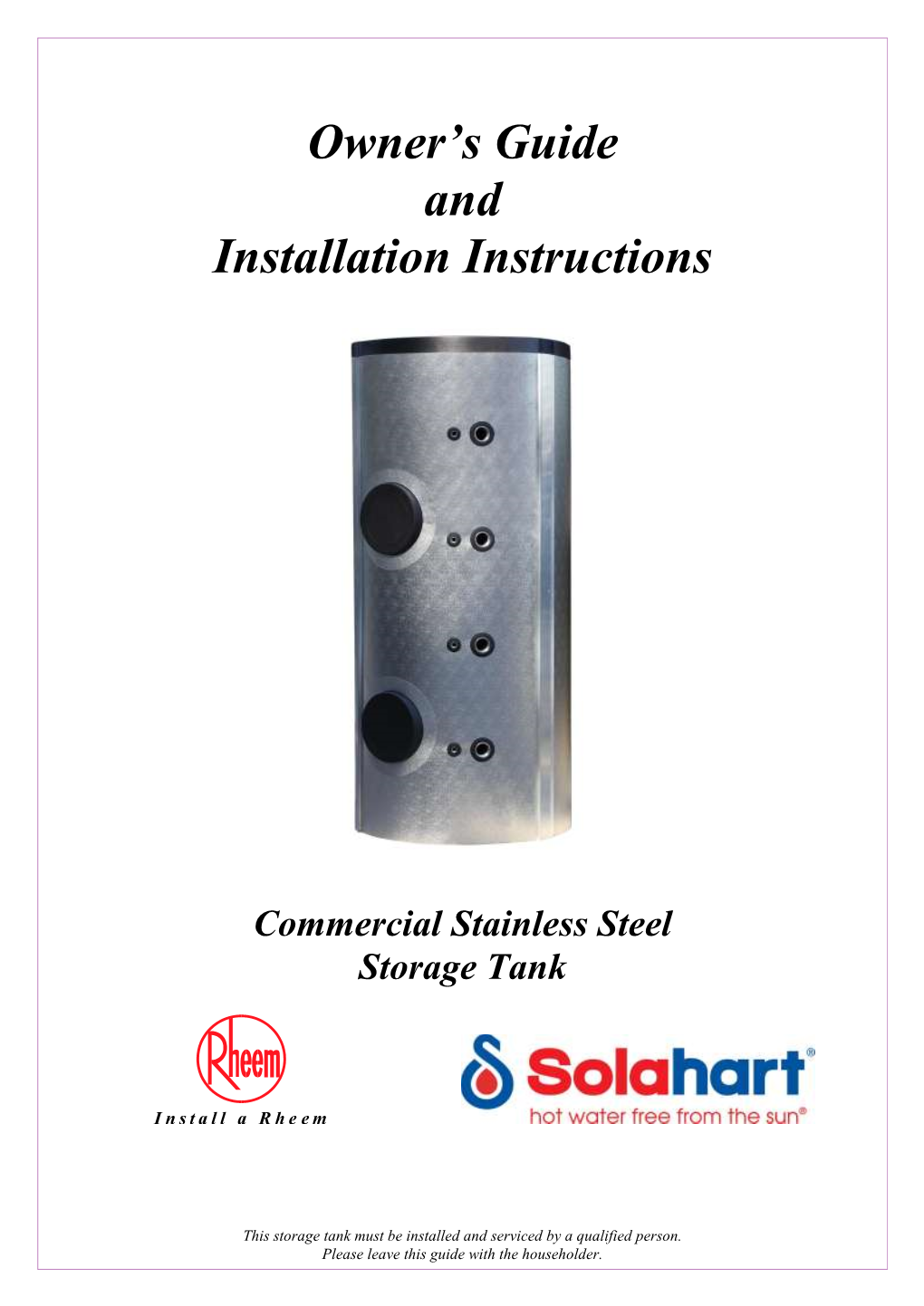 Owner's Guide and Installation Instructions