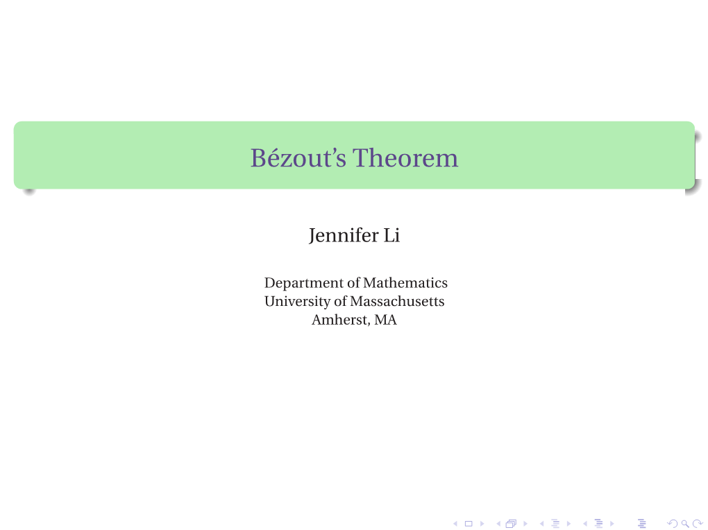 Bézout's Theorem