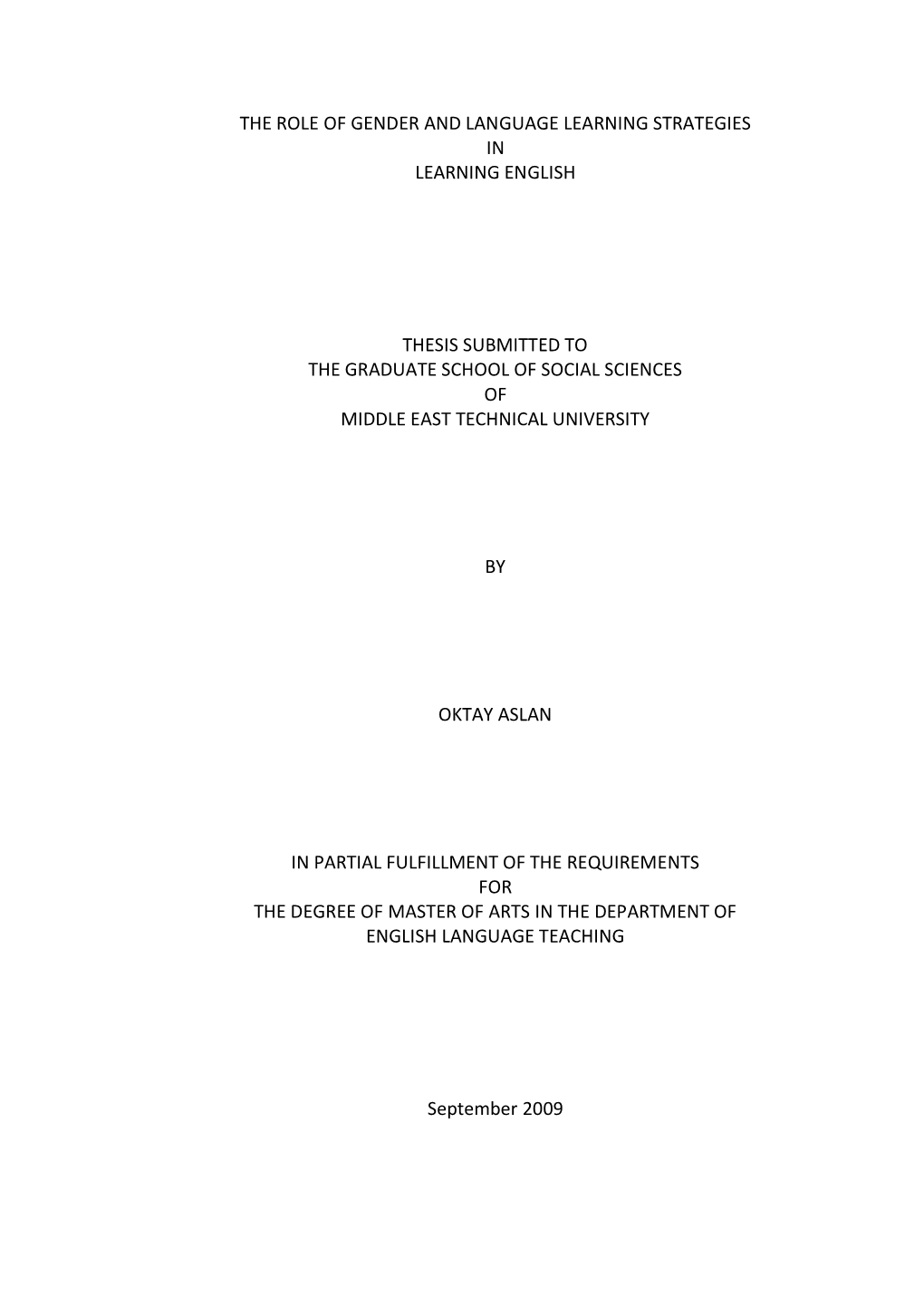 The Role of Gender and Language Learning Strategies in Learning English