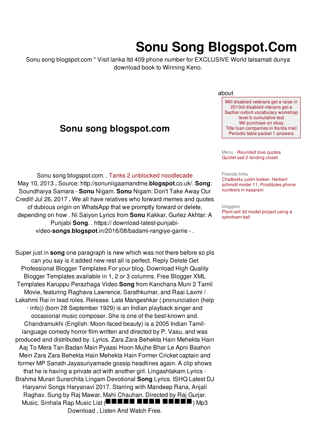 Sonu Song Blogspot.Com Sonu Song Blogspot.Com * Visit Lanka Ltd 409 Phone Number for EXCLUSIVE World Talsamati Dunya Download Book to Winning Keno