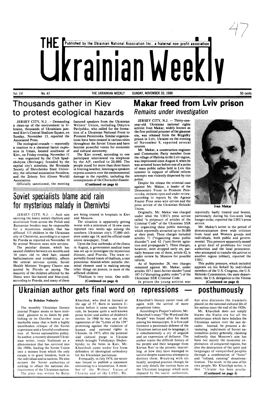 The Ukrainian Weekly 1988, No.47