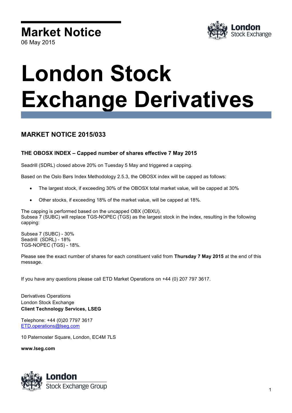 Market Notice