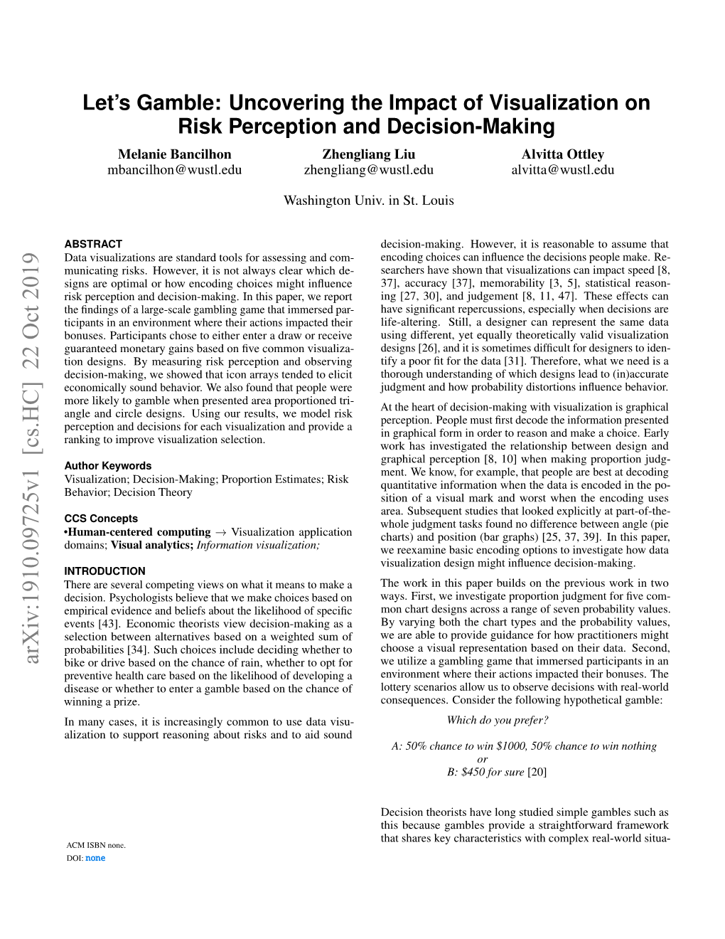 Let's Gamble: Uncovering the Impact of Visualization on Risk Perception and Decision-Making