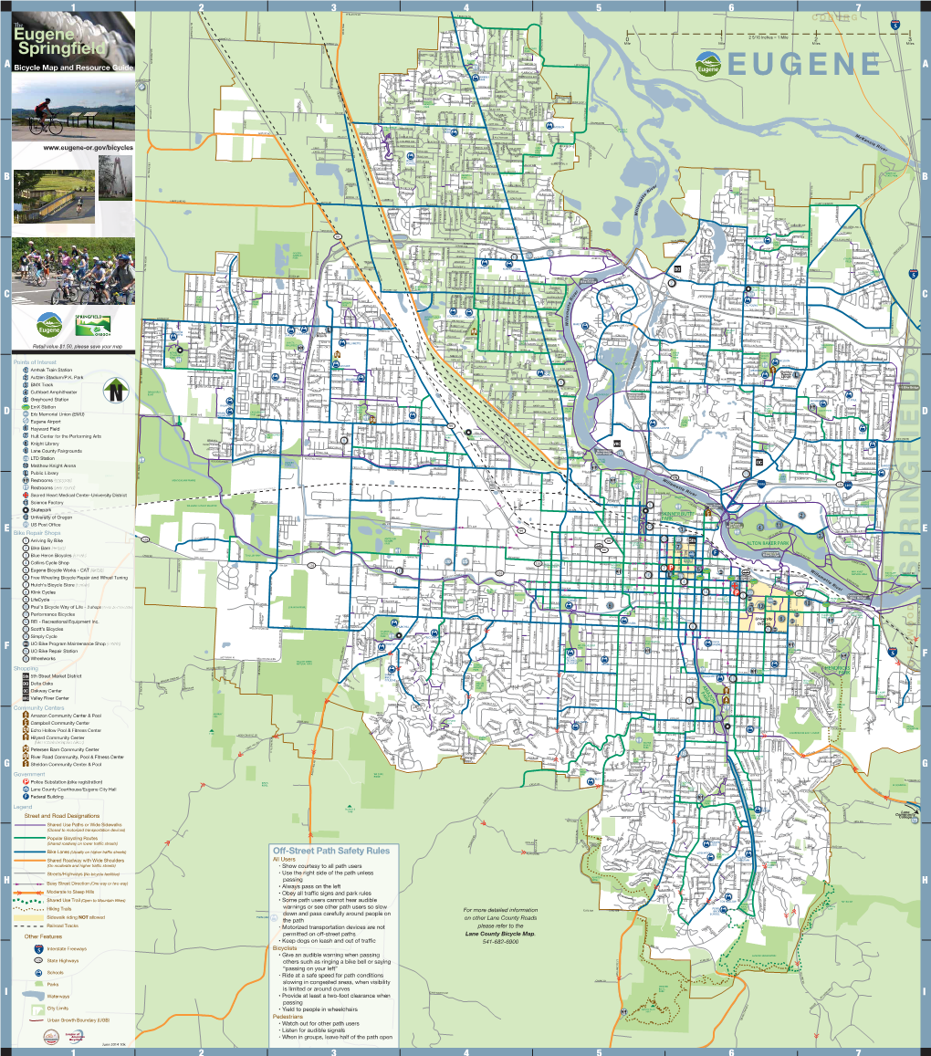 Eugene Bicycle Map 2014