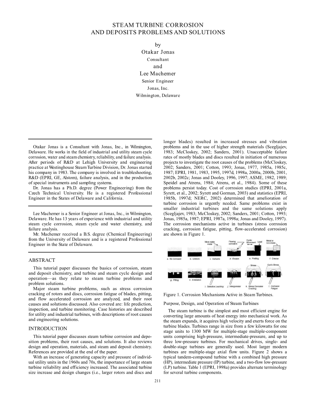 Steam Turbine Corrosion and Deposits Problems and Solutions