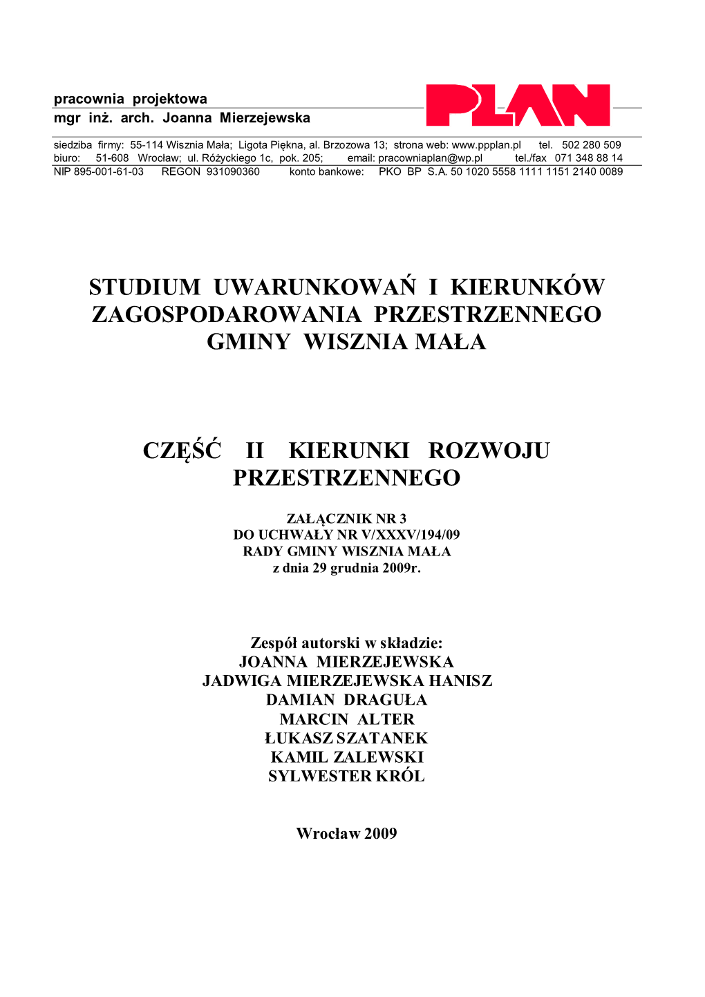 Studium Uwarunkowań I Kierunków