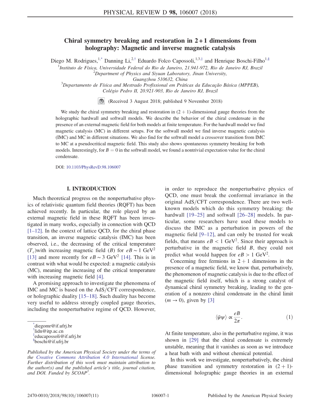 Chiral Symmetry Breaking and Restoration in 2+1 Dimensions From