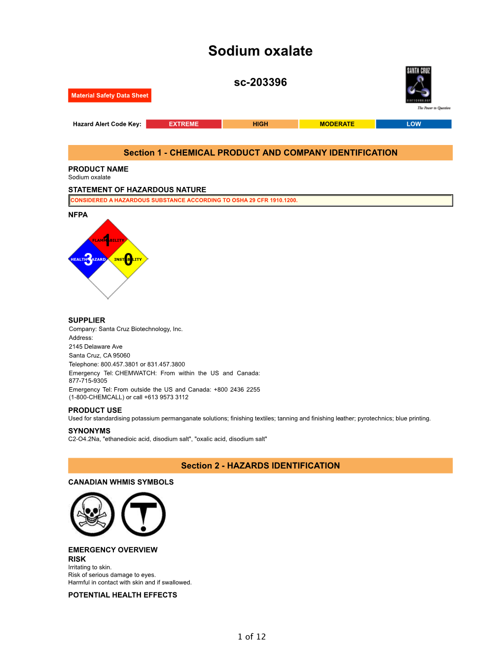 Sodium Oxalate