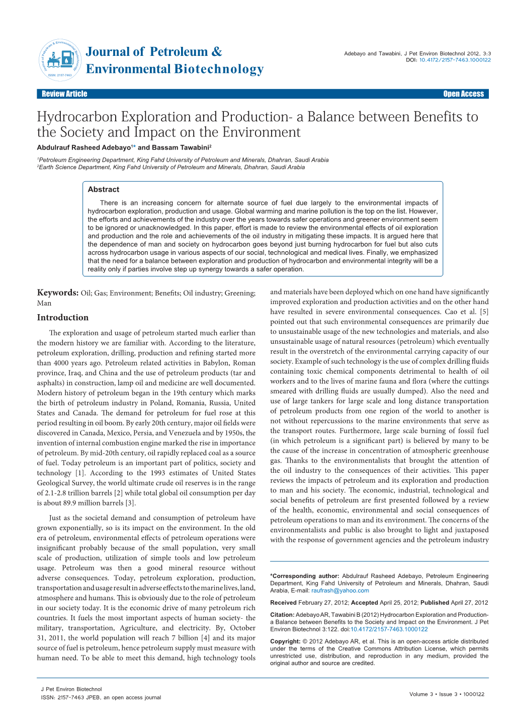 Hydrocarbon Exploration and Production