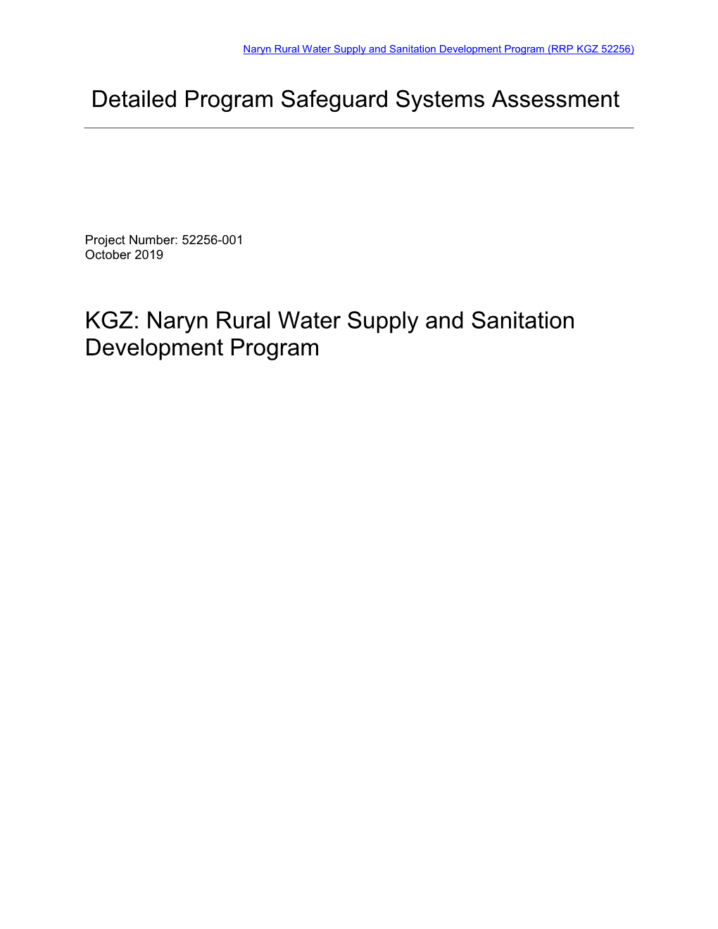 Detailed Program Safeguard Systems Assessment