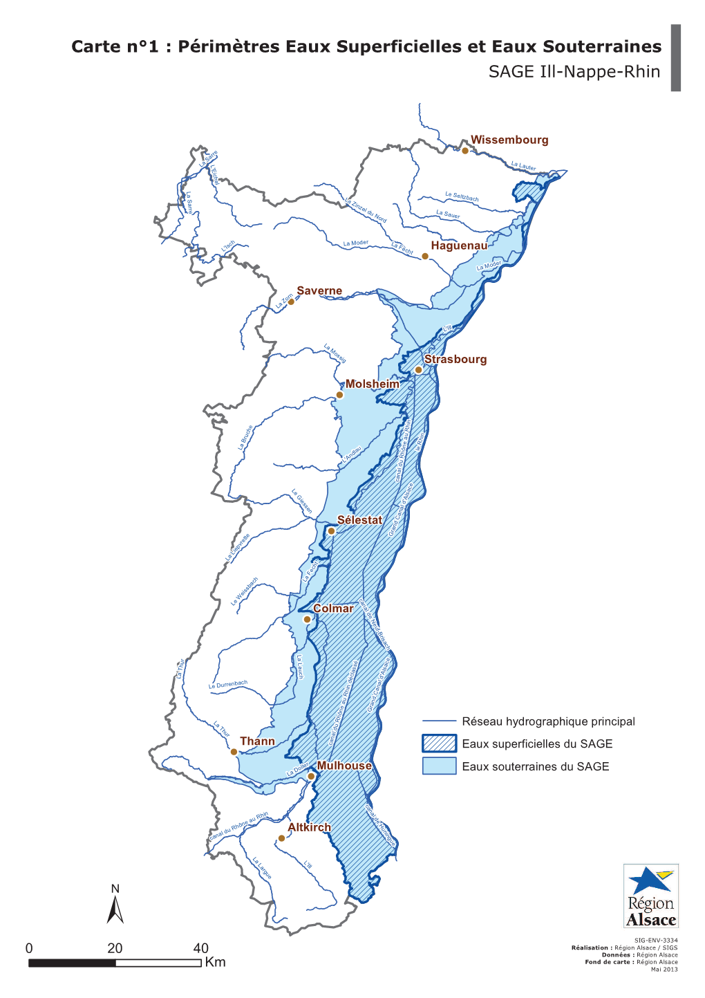 Périmètres Eaux Superficielles Et Eaux Souterraines SAGE Ill-Nappe-Rhin