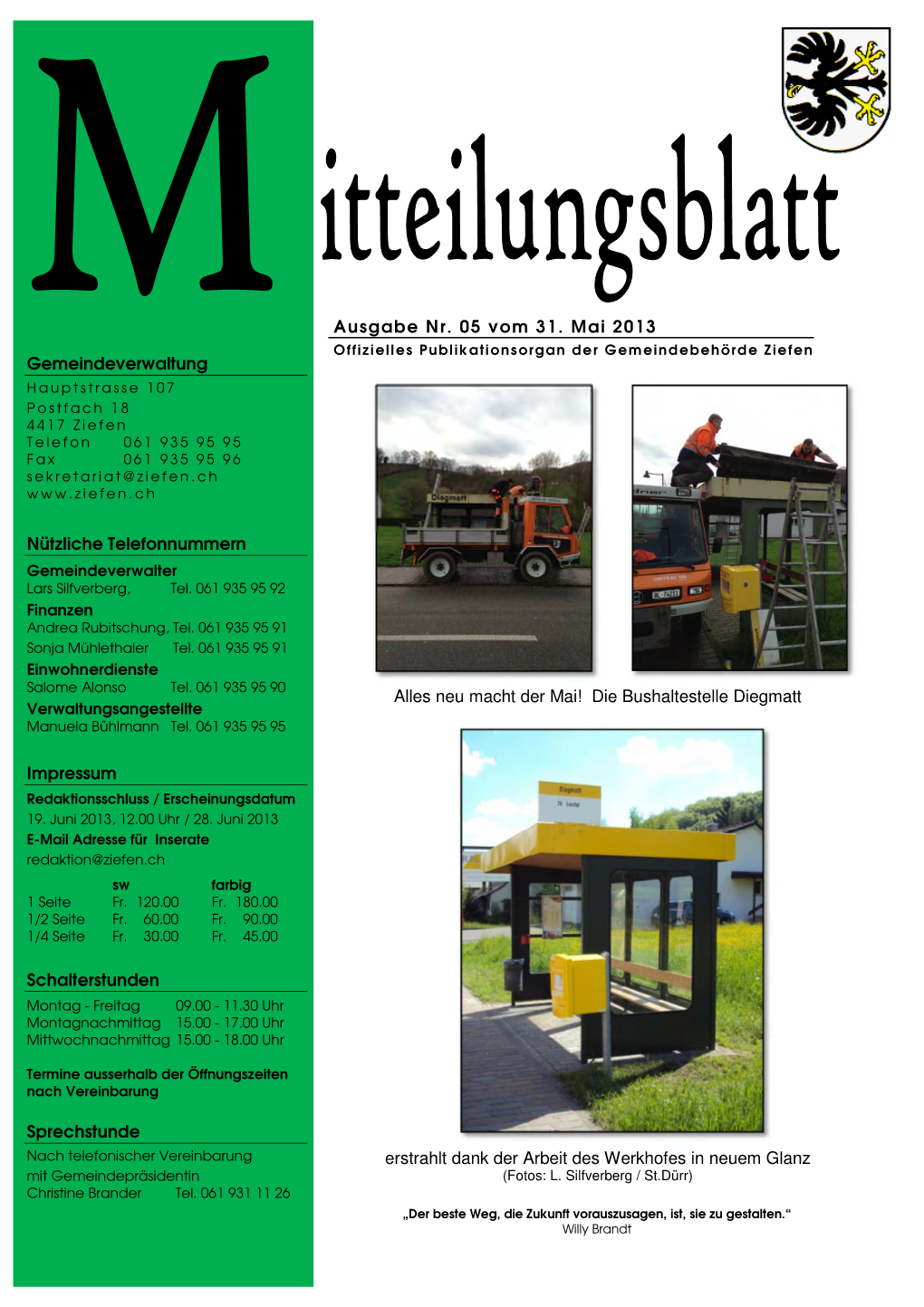 Mitteilungsblatt Mai Ziefen