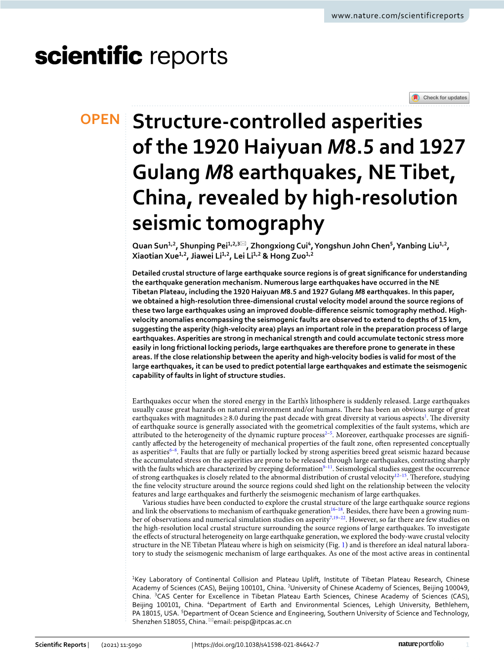 Structure-Controlled Asperities of the 1920 Haiyuan M8.5 and 1927