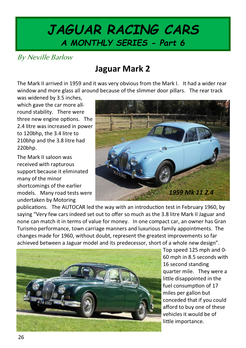 JAGUAR RACING CARS a MONTHLY SERIES - Part 6