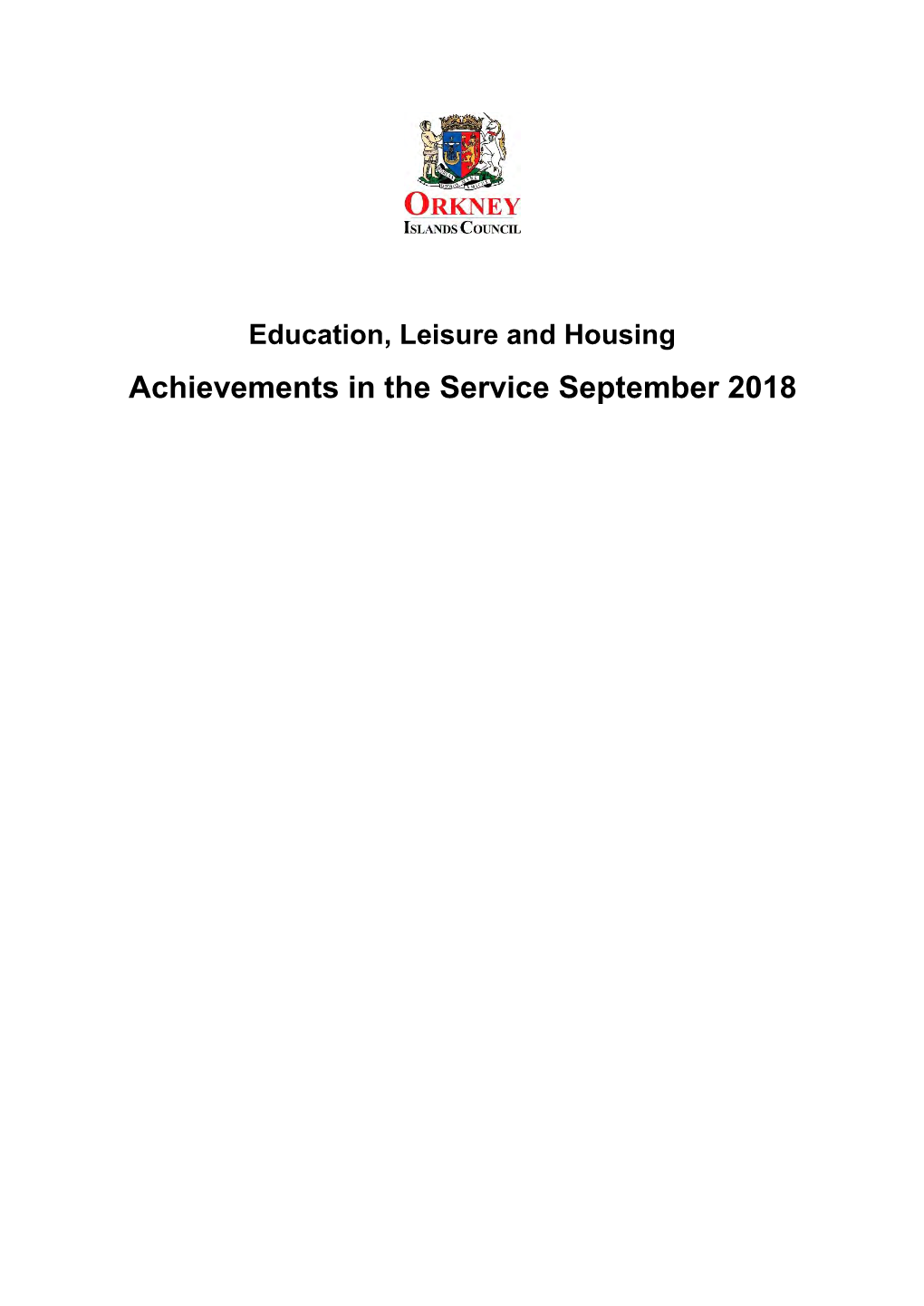 Achievements in the Service September 2018