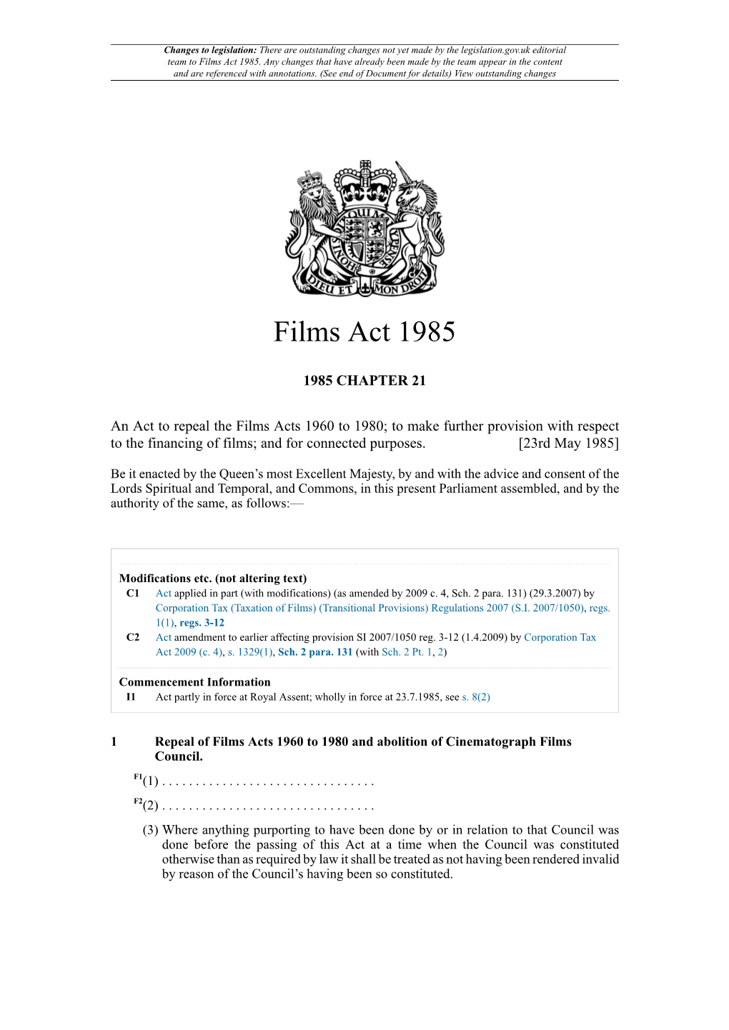 Films Act 1985