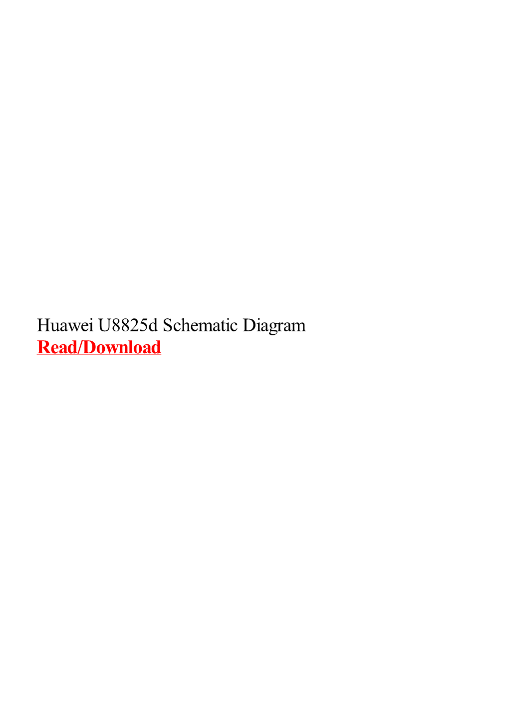 Huawei U8825d Schematic Diagram