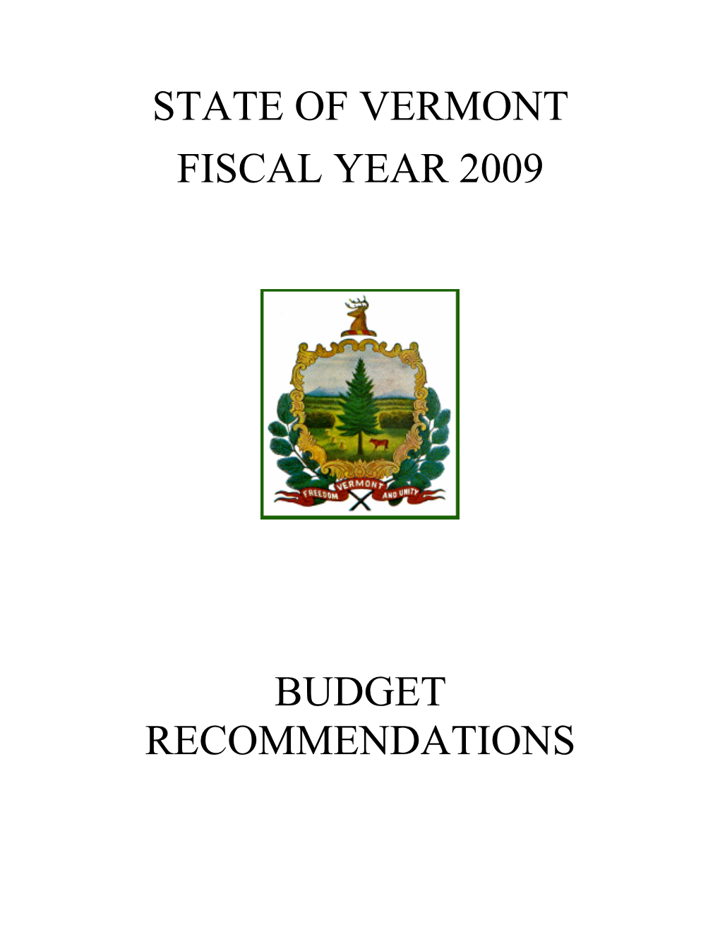 Executive Budget Recommendations