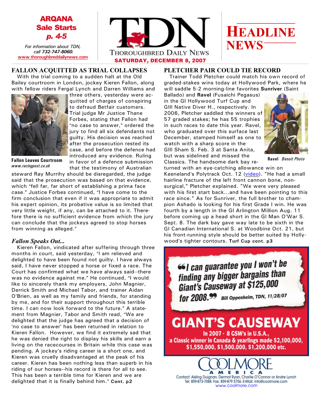 HEADLINE NEWS • 12/8/07 • PAGE 2 of 8