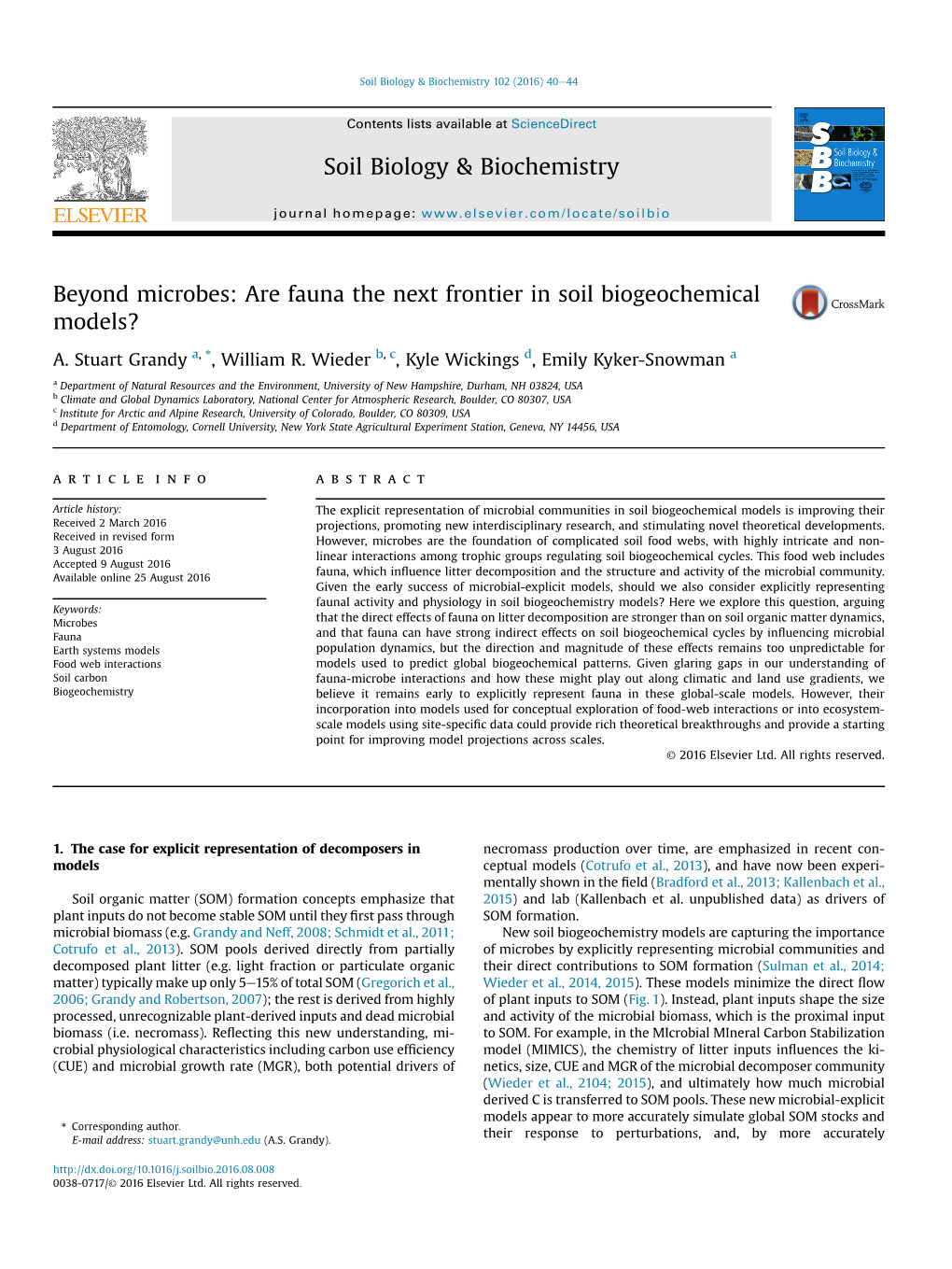 Are Fauna the Next Frontier in Soil Biogeochemical Models?