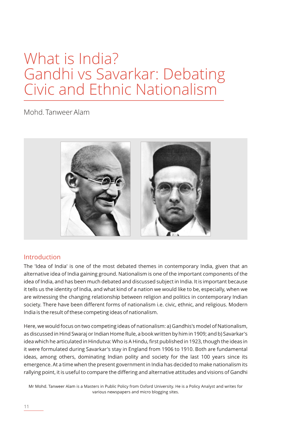 What Is India? Gandhi Vs Savarkar: Debating Civic and Ethnic Nationalism