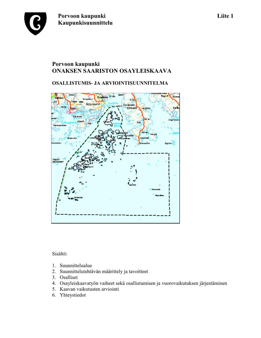 Porvoon Kaupunki Liite 1 Kaupunkisuunnittelu