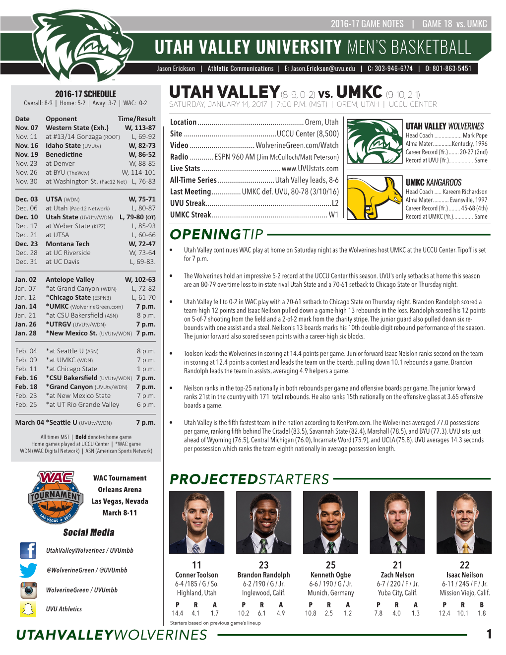 Utah Valley University Men's Basketball