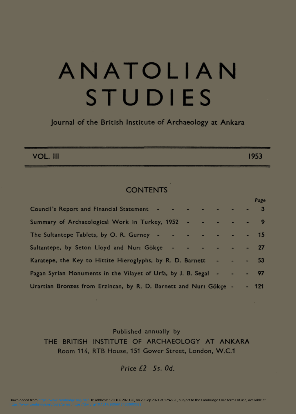 Anatolian Studies