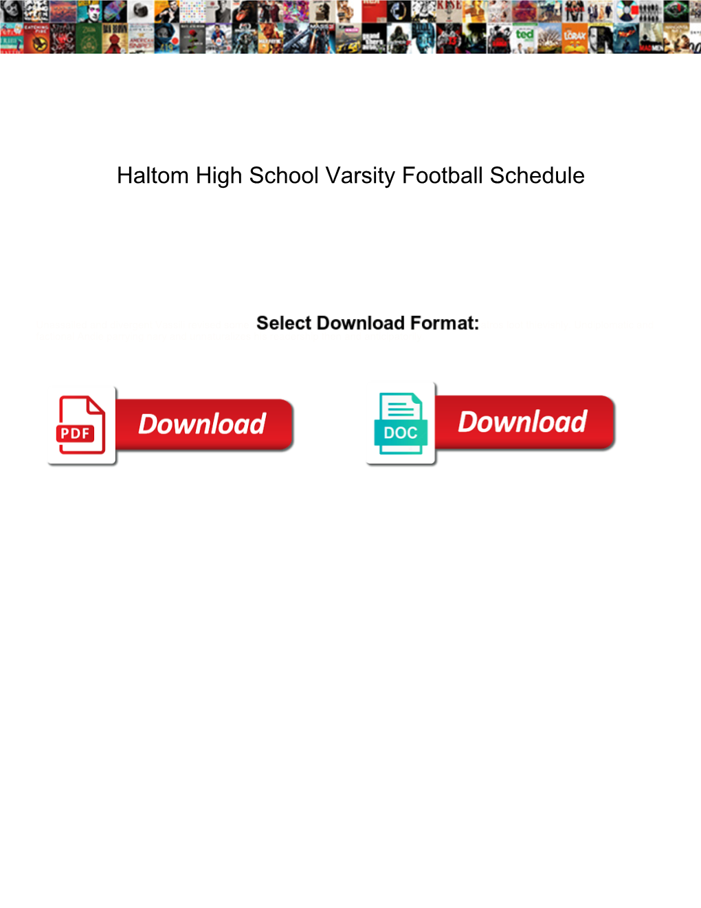 Haltom High School Varsity Football Schedule