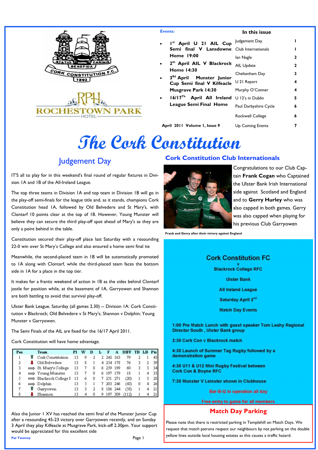 April 2011 Newsletter