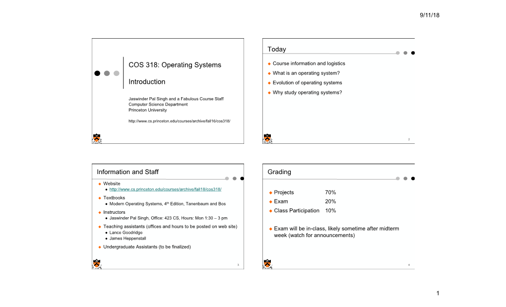 Operating Systems Introduction