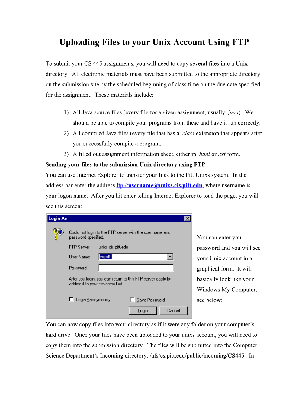 Uploading Files to Your Unix Account Using FTP