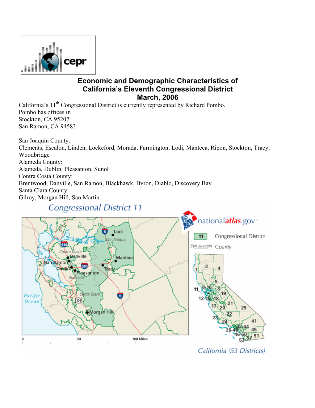 Economic and Demographic Characteristics of California's 11Th