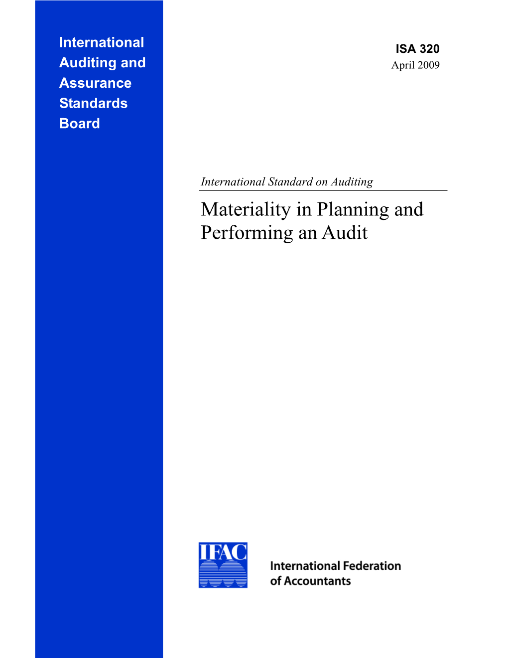 Materiality in Planning and Performing an Audit