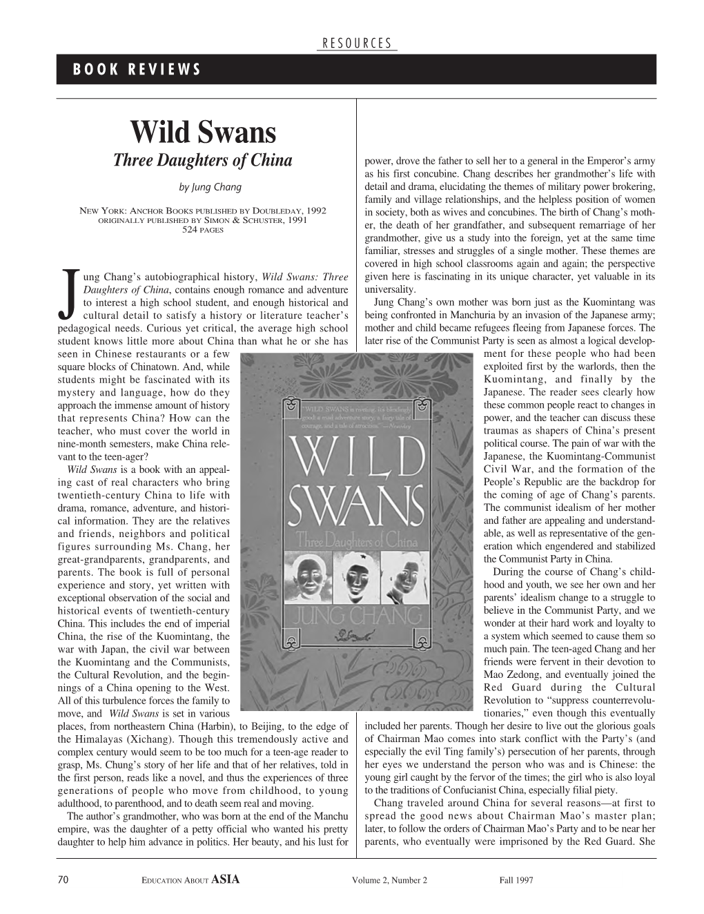 Wild Swans: Three Daughters of China