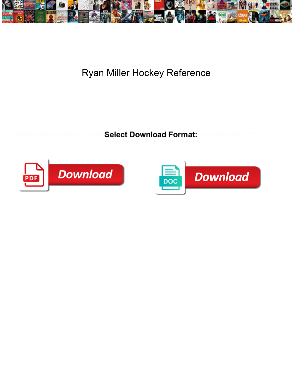 Ryan Miller Hockey Reference