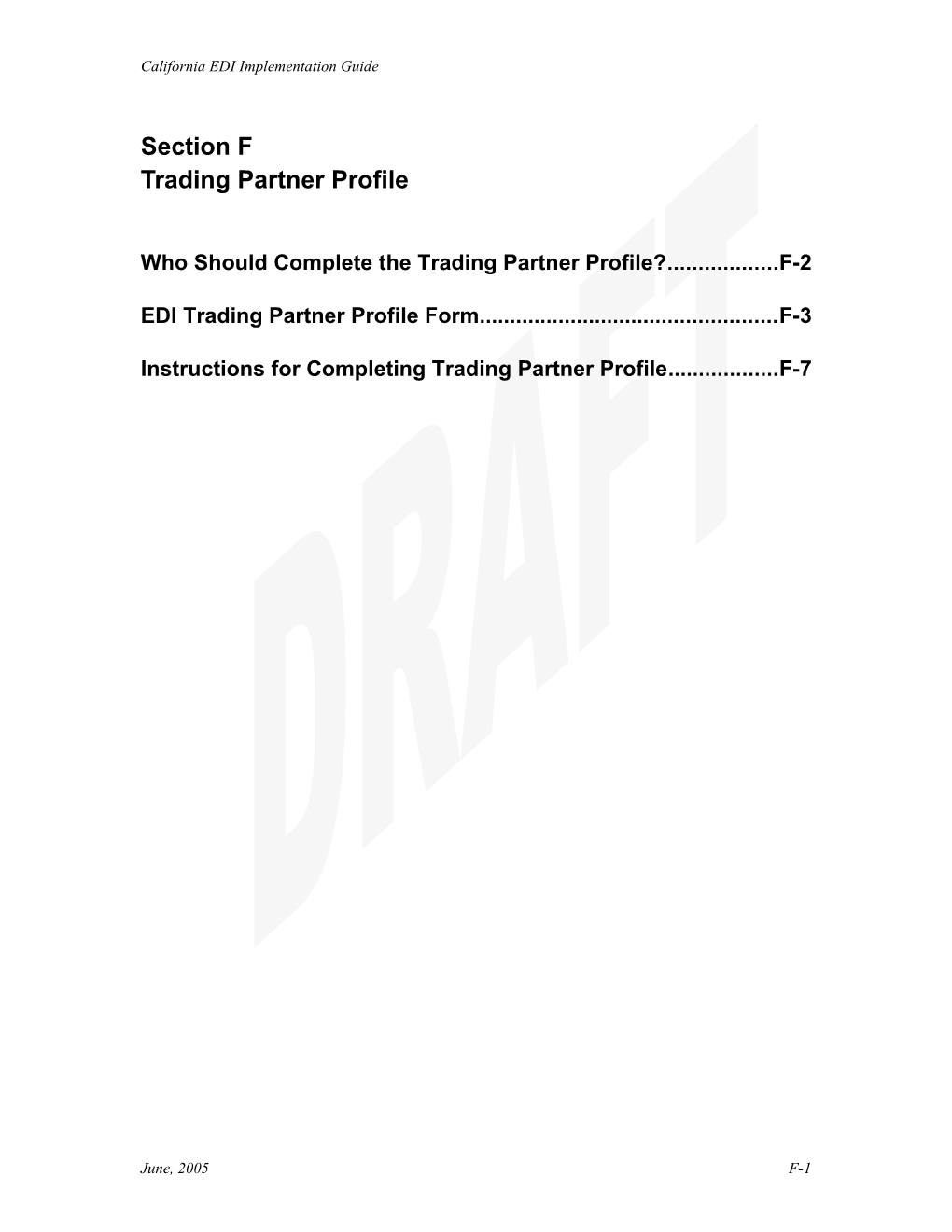 Trading Partner Profile