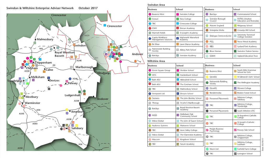 Swindon & Wiltshire Enterprise Adviser Network October 2017