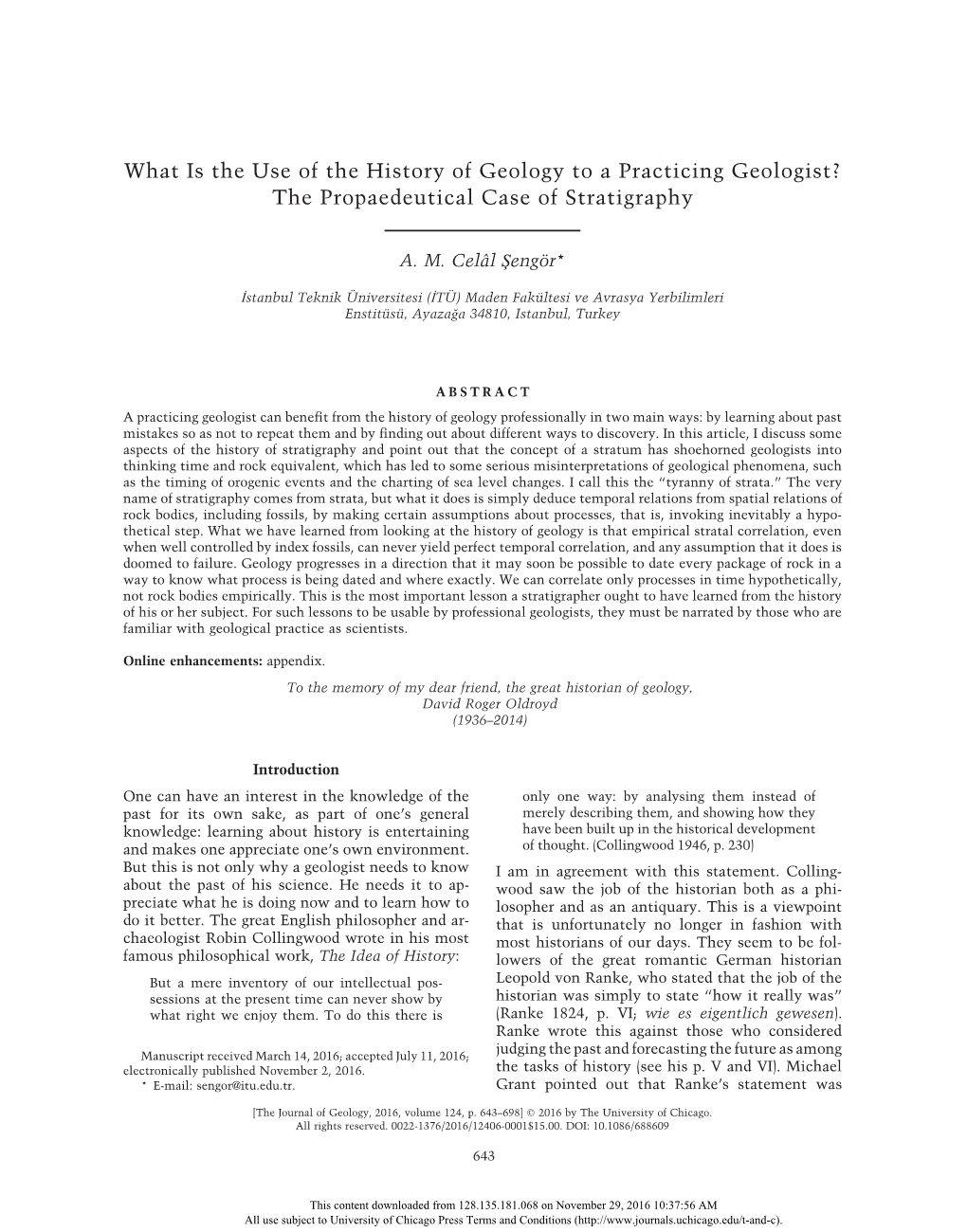 What Is the Use of the History of Geology to a Practicing Geologist? the Propaedeutical Case of Stratigraphy