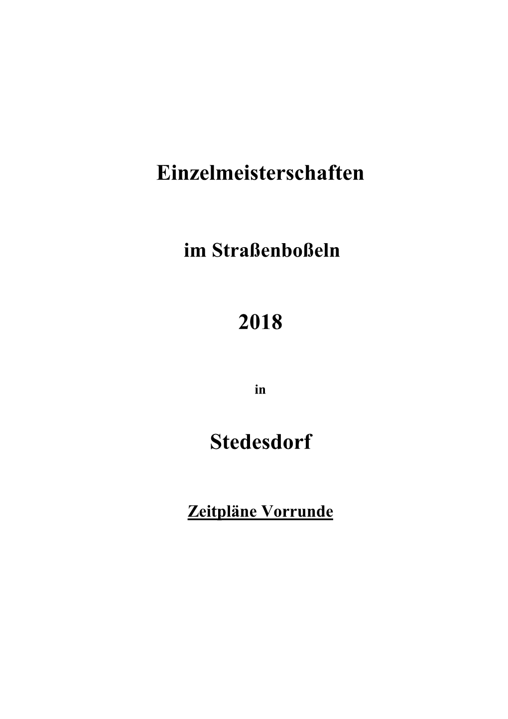 Einzelmeisterschaften 2018 Stedesdorf