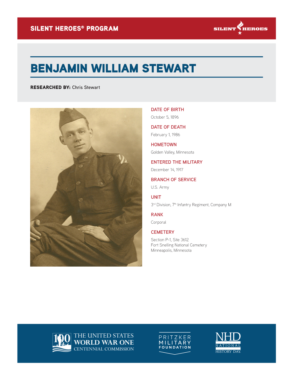 Corporal Benjamin William Stewart