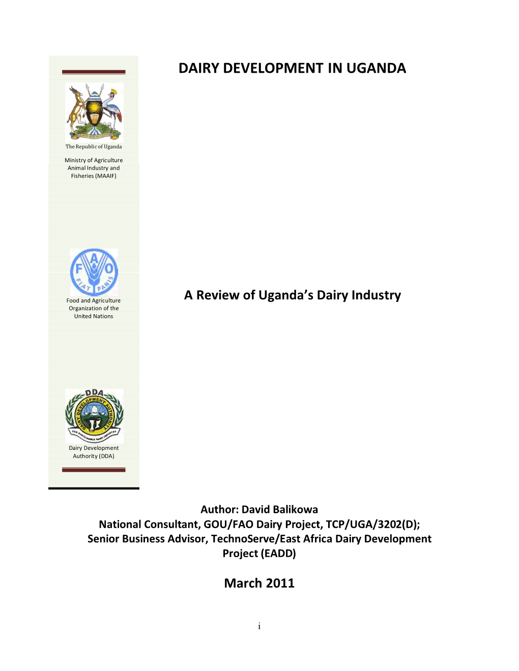 Dairy Development in Uganda