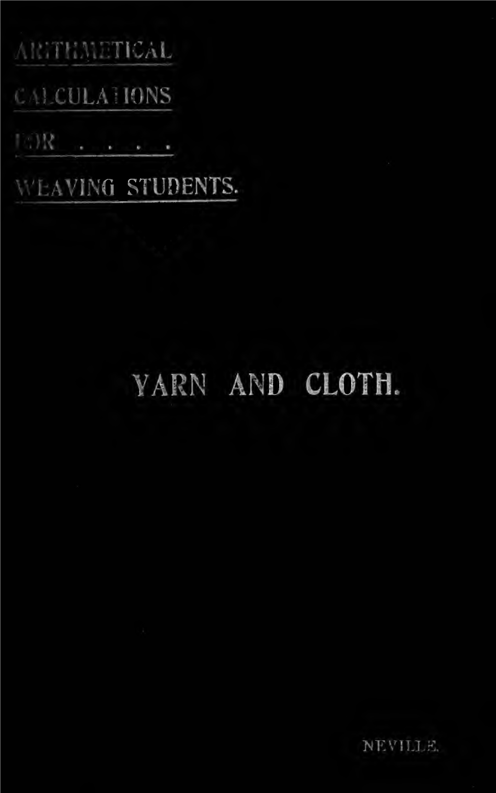 Arithmetical Calculations for Weaving Students